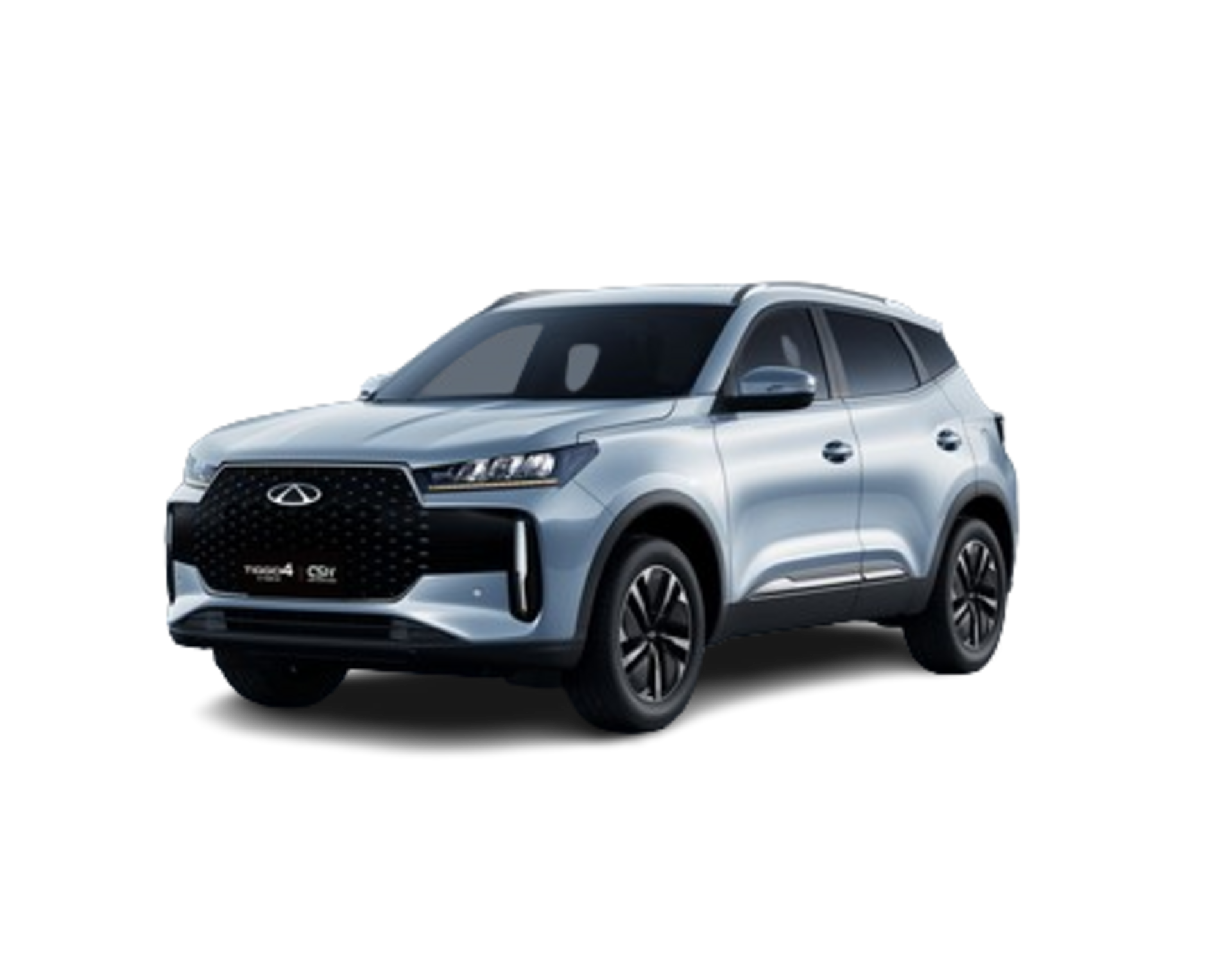 CHERY TIGGO 4 HEV – srebrny miejski SUV z napędem hybrydowym